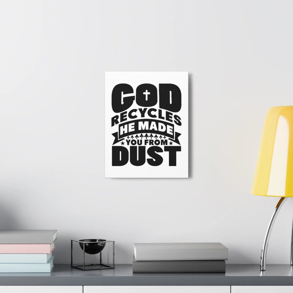 Scripture Walls God Recycles Genesis 2:7 Cross Bible Verse Print Ready to Hang